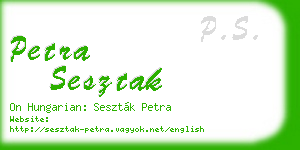 petra sesztak business card